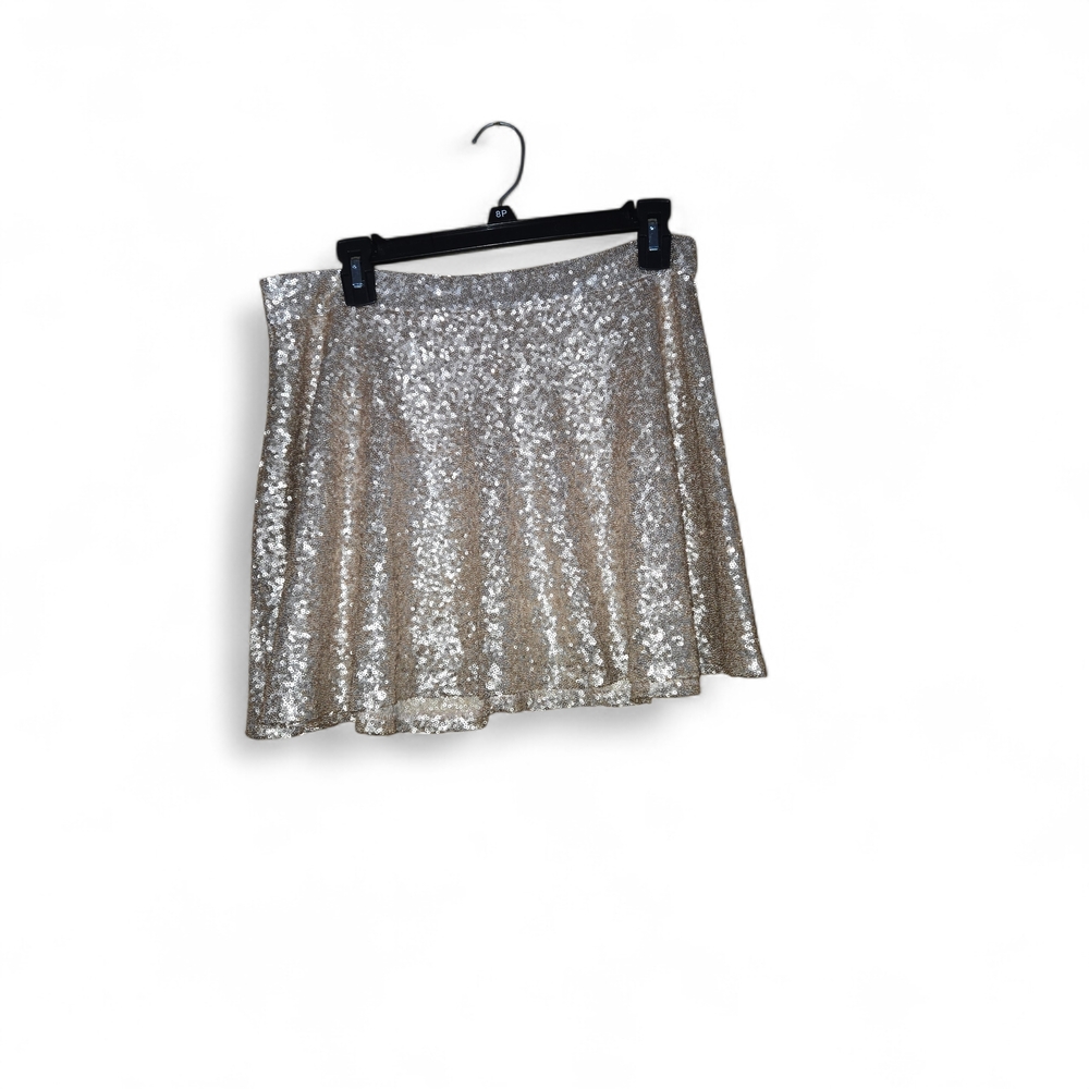 Bethany Mota Gold Sequin Skater Skirt